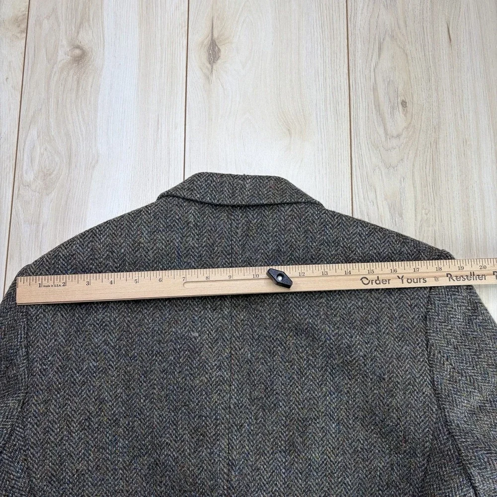 VTG Harris Tweed Speckled Herringbone Thick Wool Sport Coat Multicolor Mens 38S